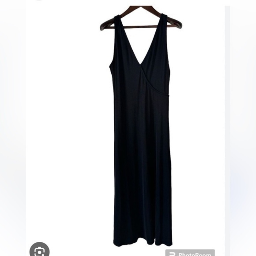 Victoria's Secret Knit Ribbed Slip Maxi Dress with Side Slit DoubleV Black Small